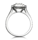 Cleopatra Gia Diamond Halo Engagement Ring 18k White Gold 1.20ct G/si2