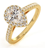 Diana Gia Diamond Pear Halo Engagement Ring In 18k Gold 1ct G/vs2
