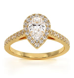 Diana Gia Diamond Pear Halo Engagement Ring In 18k Gold 1ct G/vs1
