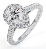Diana Gia Diamond Pear Halo Engagement Ring Platinum 1.35ct G/si2