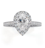 Diana Gia Diamond Pear Halo Engagement Ring Platinum 1.35ct G/si2