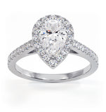Diana Gia Diamond Pear Halo Engagement Ring Platinum 1.35ct G/si1