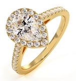 Diana Gia Diamond Pear Halo Engagement Ring In 18k Gold 1.35ct G/si2