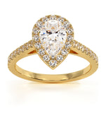 Diana Gia Diamond Pear Halo Engagement Ring In 18k Gold 1.35ct G/si2