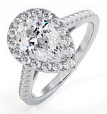 Diana Gia Diamond Pear Halo Engagement Ring Platinum 1.60ct G/si1