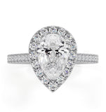 Diana Gia Diamond Pear Halo Engagement Ring Platinum 1.60ct G/si1
