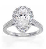 Diana Gia Diamond Pear Halo Engagement Ring Platinum 1.60ct G/si2