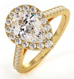 Diana Gia Diamond Pear Halo Engagement Ring In 18k Gold 1.60ct G/si1