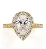 Diana Gia Diamond Pear Halo Engagement Ring In 18k Gold 1.60ct G/si2