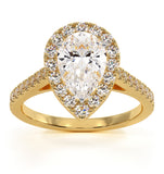 Diana Gia Diamond Pear Halo Engagement Ring In 18k Gold 1.60ct G/si2