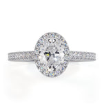 Georgina Gia Oval Diamond Halo Engagement Ring 18kw Gold 1.30ct G/vs2