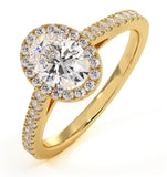 Georgina Gia Oval Diamond Halo Engagement Ring 18k Gold 1.30ct G/vs1