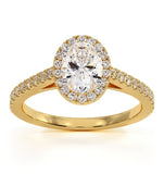 Georgina Gia Oval Diamond Halo Engagement Ring 18k Gold 1.30ct G/vs2
