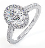 Georgina Gia Oval Diamond Halo Engagement Ring Platinum 1.55ct G/vs1