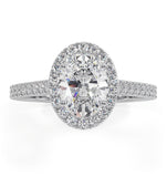 Georgina Gia Oval Diamond Halo Engagement Ring 18kw Gold 1.55ct G/vs1