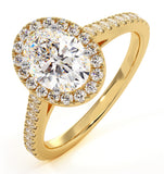 Georgina Gia Oval Diamond Halo Engagement Ring 18k Gold 1.55ct G/vs1