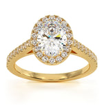 Georgina Gia Oval Diamond Halo Engagement Ring 18k Gold 1.55ct G/vs1