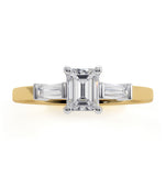 Genevieve Gia Emerald Cut Diamond Ring In 18k Gold 0.70ct G/si2