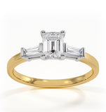 Genevieve Gia Emerald Cut Diamond Ring In 18k Gold 0.70ct G/si1