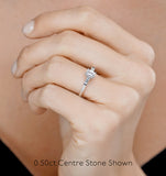 Genevieve Gia Emerald Cut Diamond Ring In 18k Gold 0.70ct G/si2