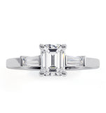 Genevieve Gia Emerald Cut Diamond Ring In Platinum 0.90ct G/vs2
