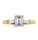 Genevieve Gia Emerald Cut Diamond Ring In 18k Gold 0.90ct G/vs1