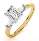Genevieve Gia Emerald Cut Diamond Ring In 18k Gold 1.25ct G/vs2