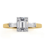 Genevieve Gia Emerald Cut Diamond Ring In 18k Gold 1.25ct G/vs2