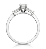 Genevieve Gia Emerald Cut Diamond Ring In 18k White Gold 0.70ct G/si1