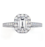 Annabelle Gia Diamond Halo Engagement Ring In Platinum 1.35ct G/vs1