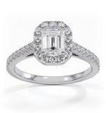 Annabelle Gia Diamond Halo Engagement Ring 18k White Gold 1.35ct G/vs2