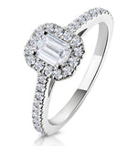 Annabelle Gia Diamond Halo Engagement Ring 18k White Gold 1ct G/vs1
