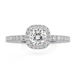 Beatrice Gia Diamond Halo Engagement Ring 18k White Gold 1ct G/vs2