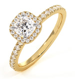 Beatrice Lab Diamond Halo Engagement Ring In 18k Gold 1ct G/vs1
