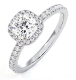 Beatrice Gia Diamond Halo Engagement Ring 18k White Gold 1.25ct G/vs2