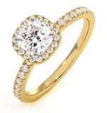 Beatrice Gia Diamond Halo Engagement Ring In 18k Gold 1.25ct G/vs2
