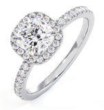 Beatrice Gia Diamond Halo Engagement Ring In Platinum 1.48ct G/vs2