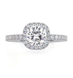 Beatrice Gia Diamond Halo Engagement Ring 18k White Gold 1.48ct G/si1