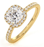 Beatrice Gia Diamond Halo Engagement Ring In 18k Gold 1.48ct G/si2