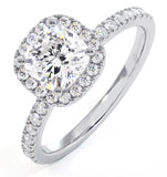 Beatrice Gia Diamond Halo Engagement Ring 18k White Gold 1.65ct G/si2