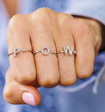 Diamond Initial 'n' Ring 0.07ct Set In 9k White Gold