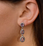 Amethyst Drop Earrings In Sterling Silver - Ug3245