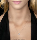 Initial 'u' Necklace Diamond Encrusted Pave Set In 9k White Gold