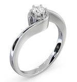 Certified Leah Platinum Diamond Engagement Ring 0.25ct-g-h/si