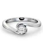 Certified Leah 18k White Gold Diamond Engagement Ring 0.33ct-g-h/si