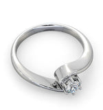 Certified Leah 18k White Gold Diamond Engagement Ring 0.33ct-g-h/si