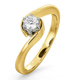 Certified Leah 18k Gold Diamond Engagement Ring 0.33ct-f-g/vs