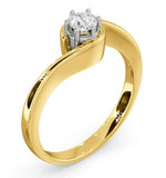Certified Leah 18k Gold Diamond Engagement Ring 0.33ct