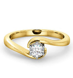 Certified Leah 18k Gold Diamond Engagement Ring 0.25ct-g-h/si