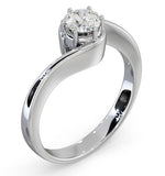 Certified 0.50ct Leah 18k White Gold Engagement Ring E/vs1